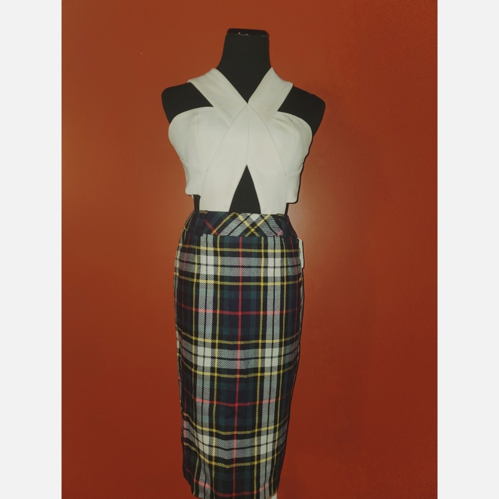 Women's Plaid Midi Skirt